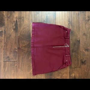 Maroon mini skirt